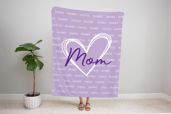 Custom Blanket With Name, Mom Blanket, Gift For Grandparent, Birthday Gift For Mom, Custom mom Blanket, Personalized Mom gift,