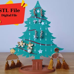 Christmas Tree Jewelry Display Stand - 2 Piece Decorative Set