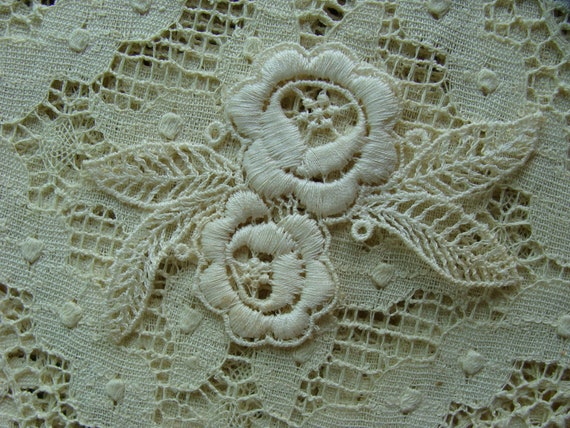 Antique Lace Appliques Embroidered Lace Bridal Inserts Lot 3pcs