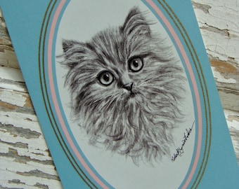 3 Precious Vintage Antique Cat Kitten Signature Trade Playing Cards