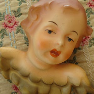 Stunning Antique Santos Hand painted Cherub Angel Western Germany