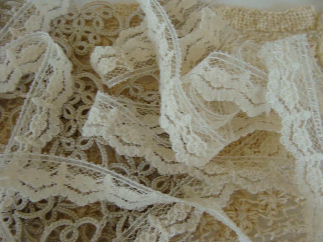 Vintage Pretty Netted Lace - Etsy