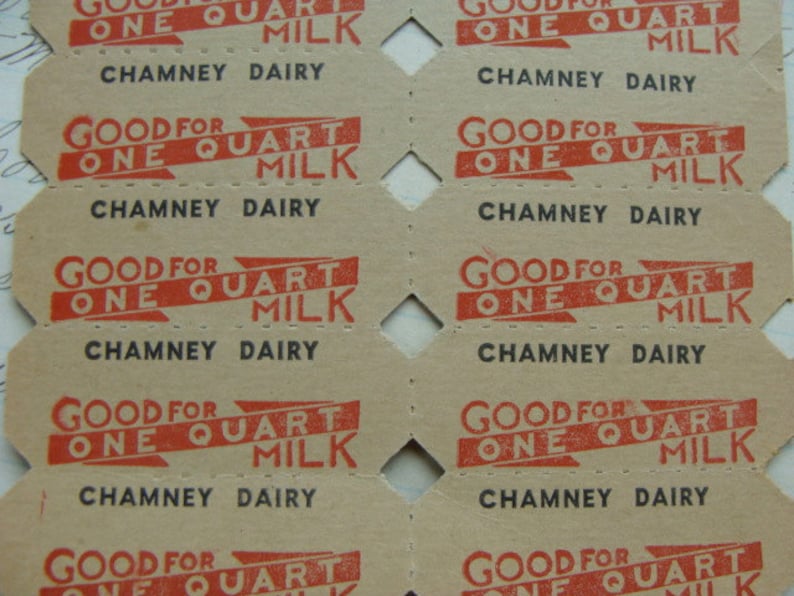 Antique Dairy 20pc Ephemera Unused Milk Tickets 1950s Etsy