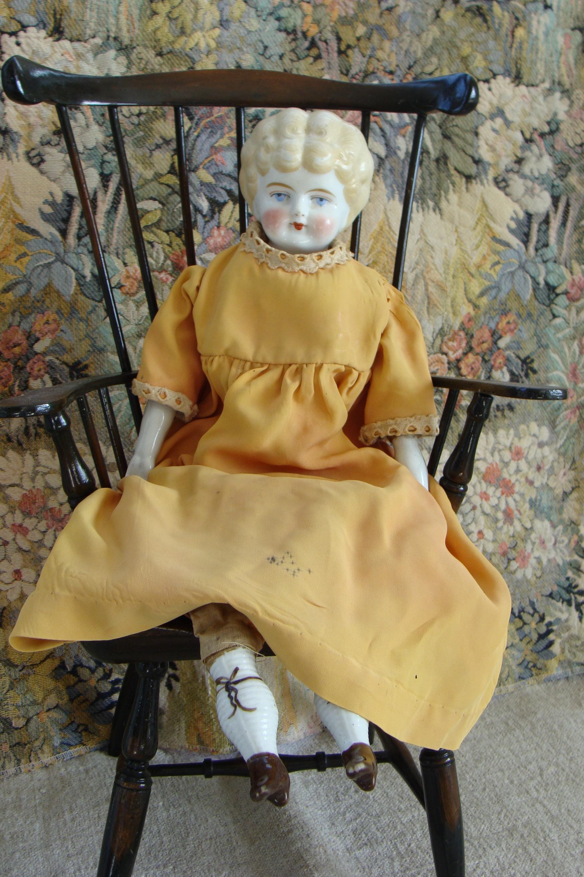 Antique Beautiful Blonde Porcelain Bisque Cloth/sawdust Doll - Etsy