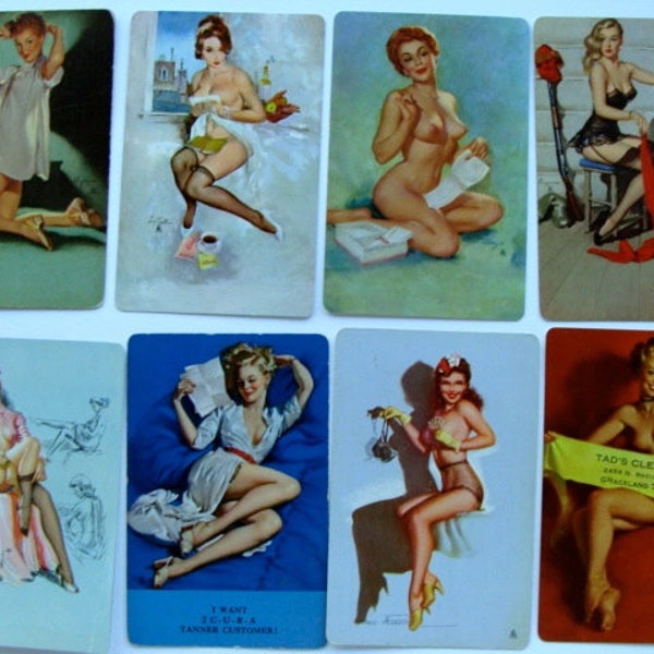Antique Pin ups Gorgeous Signature and Advertisement  Sexy Pin Up Girl Card Lot N0 24