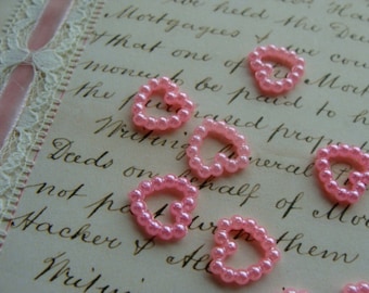 Scrumptious Pink Fauz Pearl Hearts for Valentine Embellishments