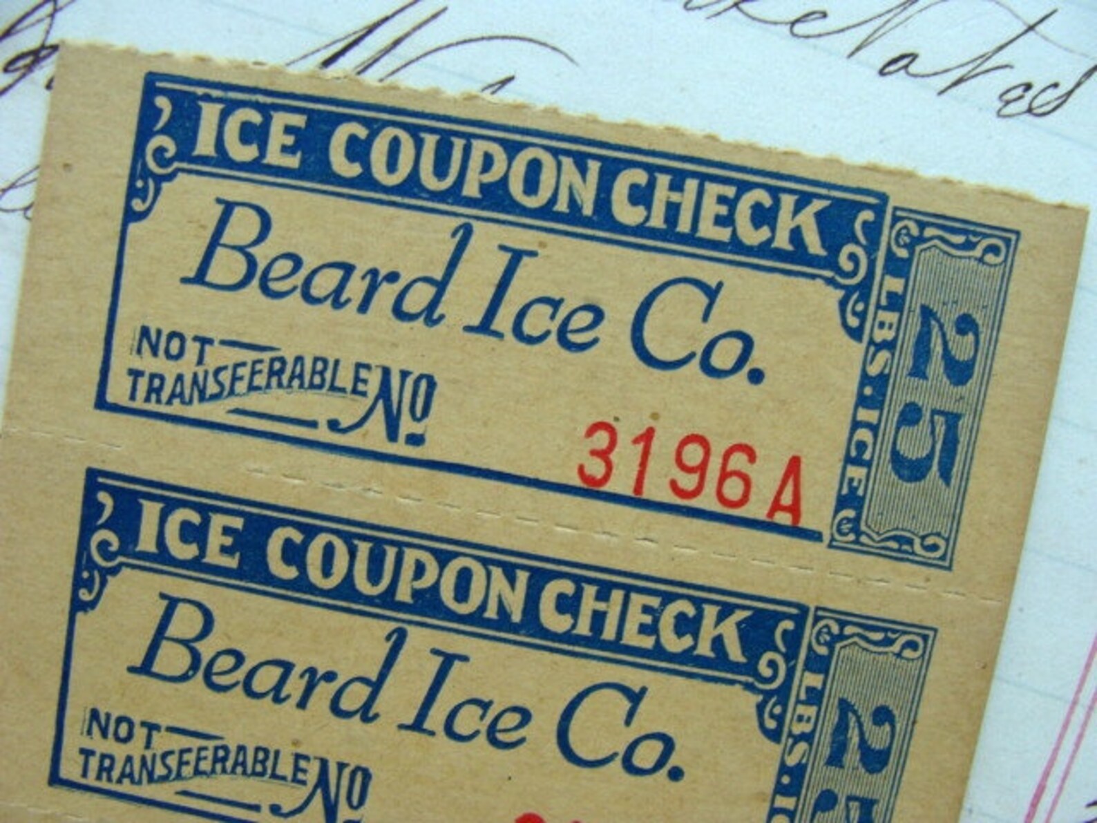 Antique Ice unused Ticket Lot | Etsy