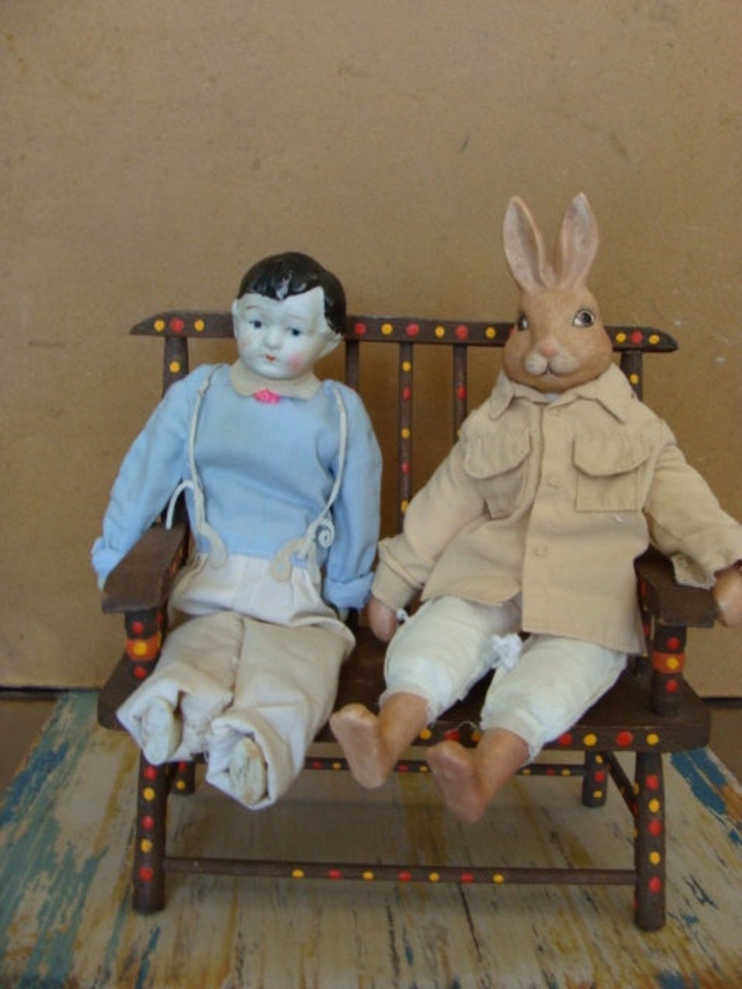 Vintage Bisque and Cloth Naked Bunny Rabbit 10 Inch Doll - Etsy