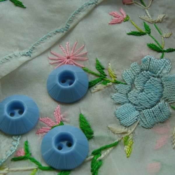 DOZEN Vintage Baby Blue Buttons 12pcs