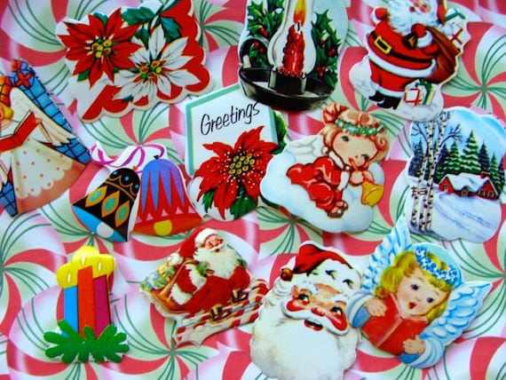 Vintage Noel Kitsch Dennison Gummed Seals Antique et vintage Noel mixte lot N0 29 Lots of Angels Limited Supply Etsy Canada