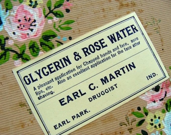 6 Antique Rose Water Pharmacy and  Drug Co. 1940s