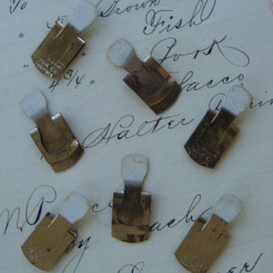 6 Antique Engraved Enameled Cooks Copyright 1922 Metal Tag File Clips