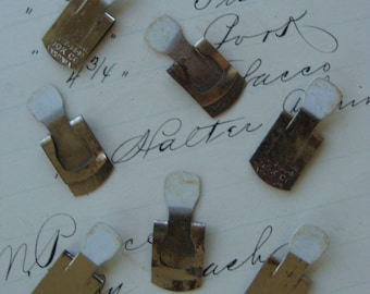 6 Antique Engraved Enameled Cooks Copyright 1922 Metal Tag File Clips