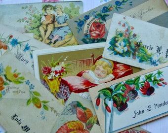 8 Antique Edwardian Victorian Calling Cards 1920s  Lot N0551