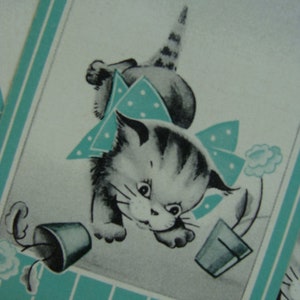 Adorable Vintage Vintage Vintage Aqua Kitsch Garden Kitty Cats Trade Card lot