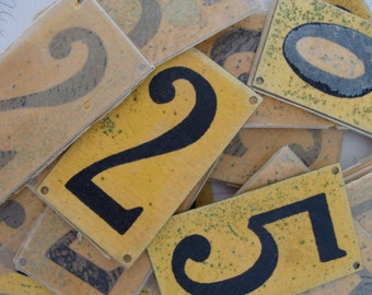 Antique 1950s Large Salvaged Industrial Steampunk Metal Number Plate More Letters and Numbers Available No Number 2s or 5s Left