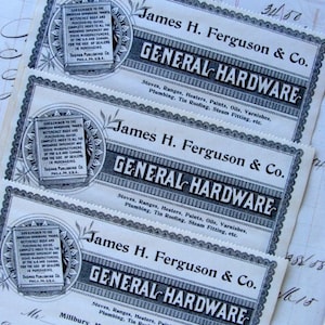 3 Rare Antique 1800s Hardware Unused Ephemera Frame Worthy