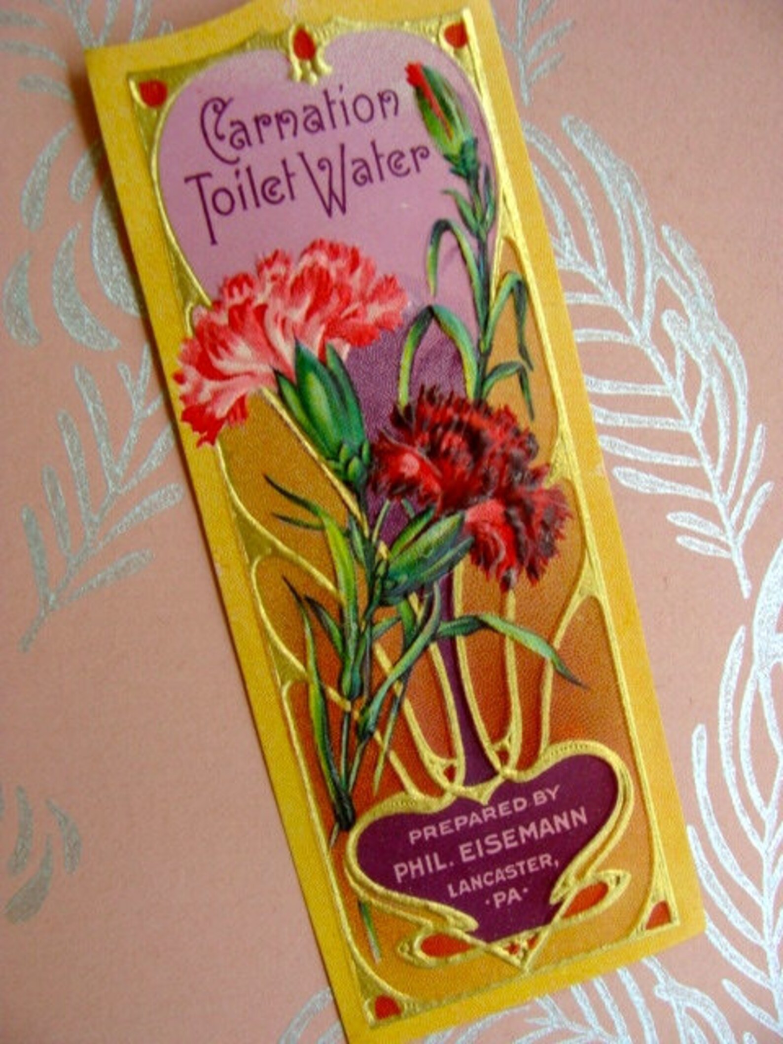 Antique Edwardian Embossed Toilet Water Framed in Etsy