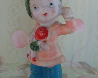 1900s Occupied Japan Bisque Doll holding her Dolly