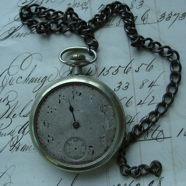 1900s Antique Elgin Old Damaged Pocket Watch