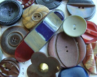 2 Dozen Antique and Vintage Large Buttons Mixed Vintage Buttons Lot 833