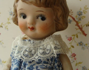 Rare and Large Antique Stunning Jointed Bisque Adorable Doll
