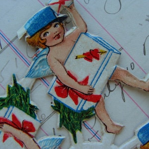 1920s Adorable Antique Thick German Die cuts Valentine Scrap