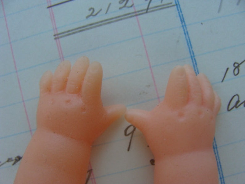 Adorable Antique Small 1960s Rubber Composition Doll Arms image 1