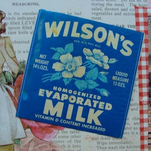 Vintage Farmhouse 1940s Dairy Milk Pretty Blue Floral Labels
