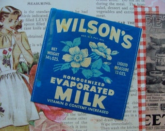 Vintage Farmhouse 1940s Dairy Milk Pretty Blue Floral Labels