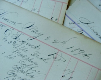 6 Antique Beautiful Hand written Ledger lot 120 years old 1800s to 1903
