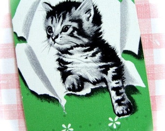 NOS Vintage playing cards white cat blue eyes