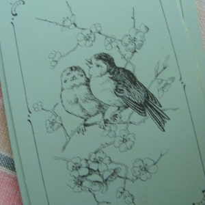 Antique French Small Blue Beautiful Bird Cards for Altered Art image 3