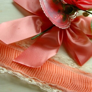 Scrumptious Victorian Cream and Peach Blush Vintage Wedding Lace image 1