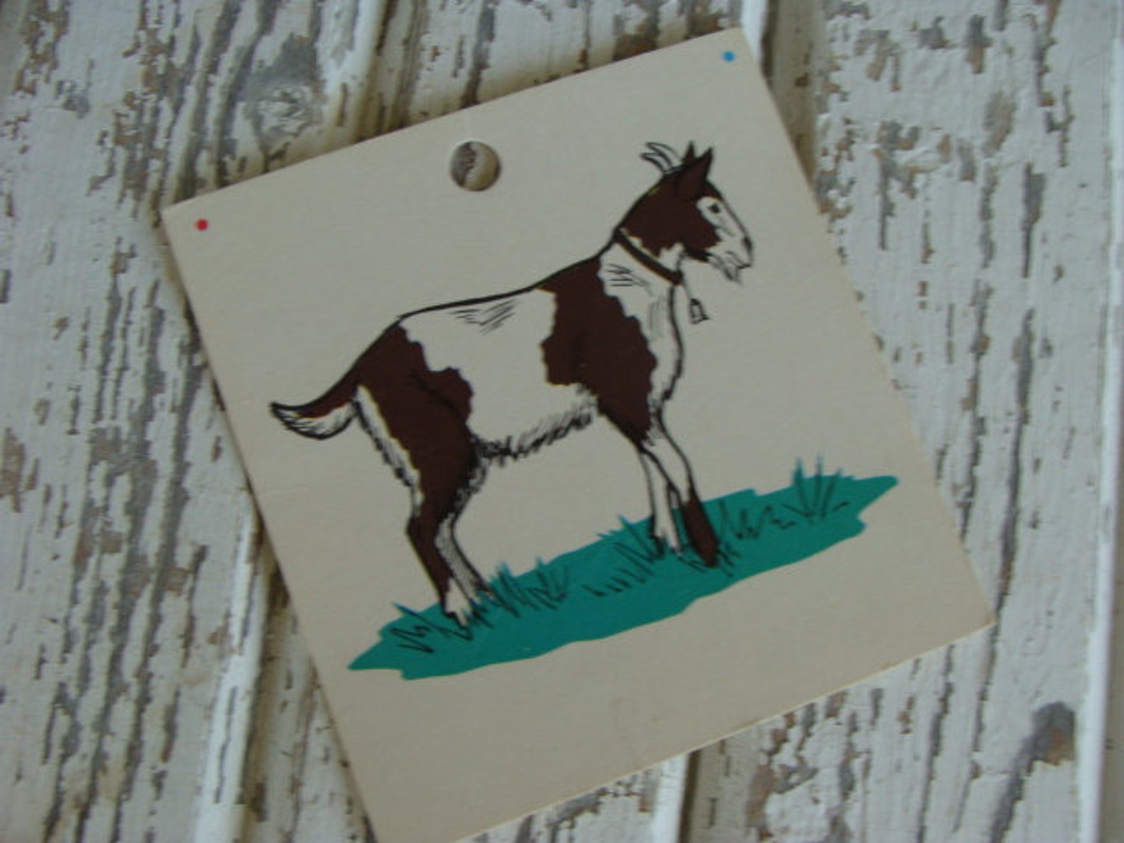 Large Vintage Farmhouse Goat Flash Card - Etsy