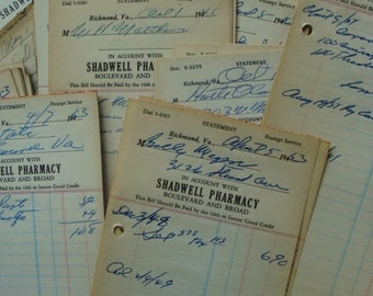 6 Antique Vintage Medical Pharmacy Druggist Ledgers limited supply