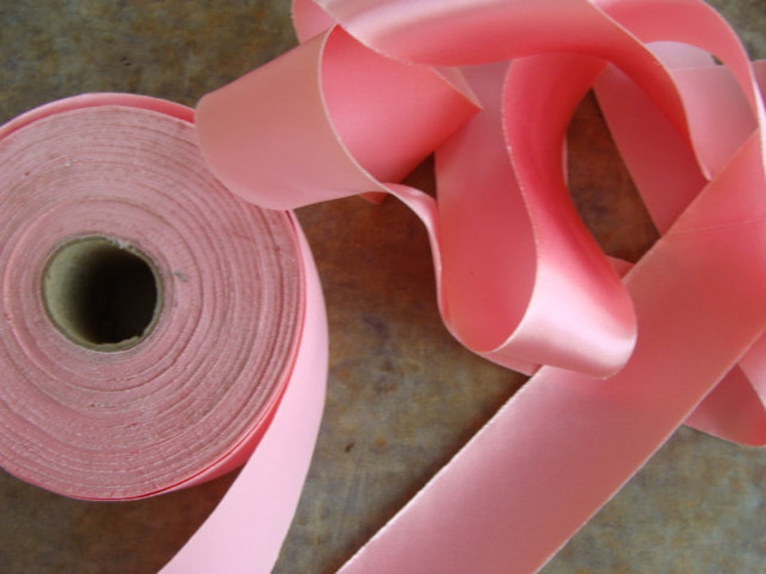 Painted Satin Ribbon Gorgeous Vintage French Raw Satin Ribbon Yardage Stunning Pink Color - Etsy