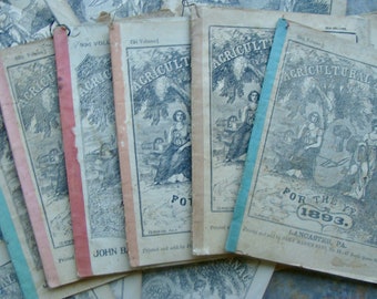 One late 1800s to early 1900s  Rare Agricultural Almanac 10 cent to 12 cent Volumes  wonderful for Journal supplies