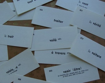 One Dozen Vintage Plain French Flash Cards