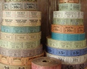 100 Vintage and Antique Tickets Pretty and Soft farmhouse Colors Carnival/Circus/Drive In/Admission/Circus
