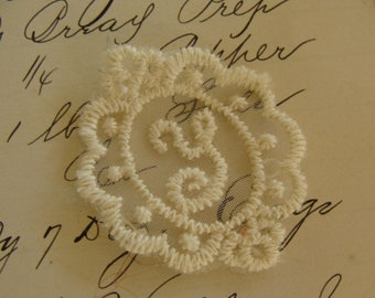 Vintage Lace Embroidered Monogram Calligraphy Letter Initial You