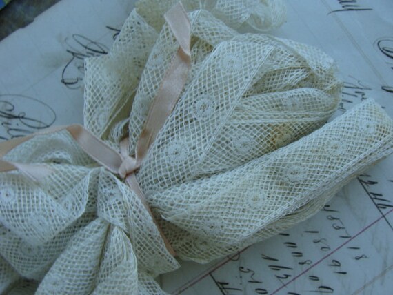 Rare Gorgeous Antique French Lace Cotton Aged Lace Yardage - Etsy