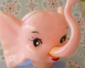 One Vintage Kitsch Pink Plastic Adorable Cake Topper