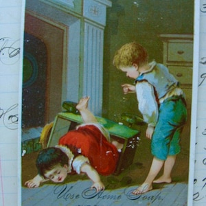 Rare 1800s Antique Old  Soap Trade Card Victorian Advertisement Trading Card
