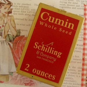 Vintage Farmhouse Rare Spice Cumin Whole  Seed Box