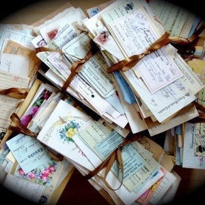 Antique Ephemera Handwritten Letters Ledgers Bill heads antique checks Old Receipts Misc. Bundle image 1