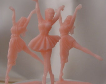 Vintage Pink Ballerina Ballet Dancer Celluloid Dolls Very Tiny N011