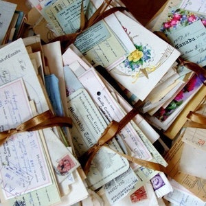 Antique Ephemera Handwritten Letters Ledgers Bill heads antique checks Old Receipts Misc. Bundle image 4