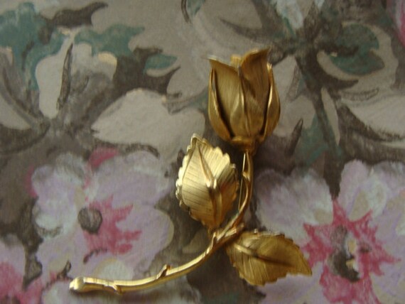 Gorgeous Vintage Rose Flower Brooch Designer Giov… - image 5