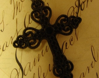 Victorian Ornate Gothic Black Cross